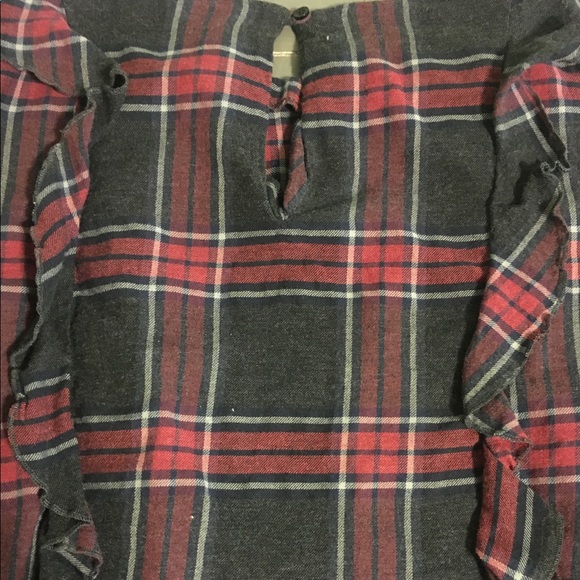 Cropped plaid long sleeve shirt - Picture 5 of 5